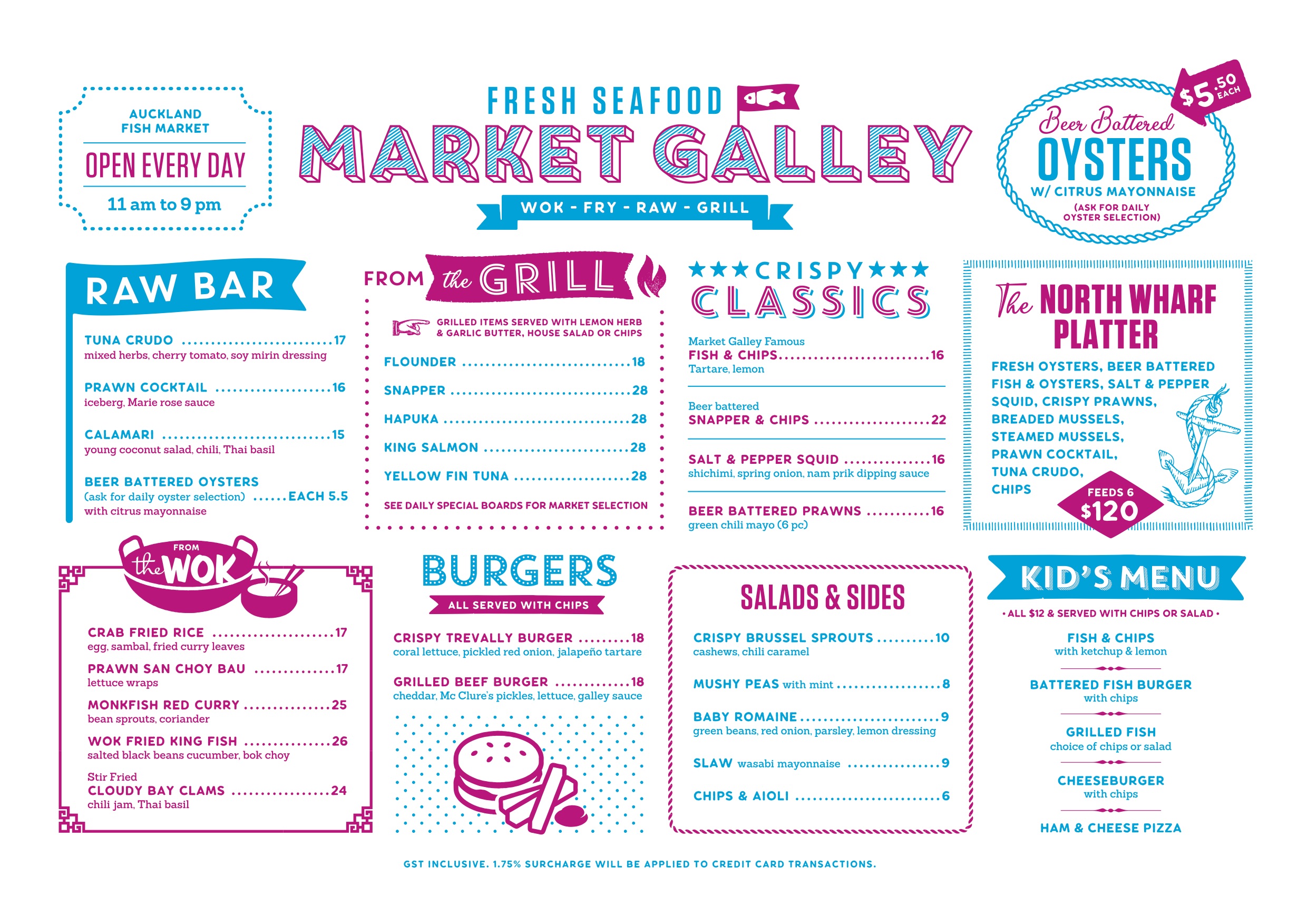 Market Galley Auckland Fish Market menu