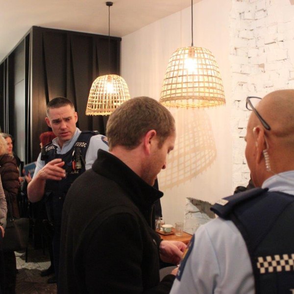 Police and city centre business people at Heart of the City's safety meetup, September 2018. Image: Heart of the City