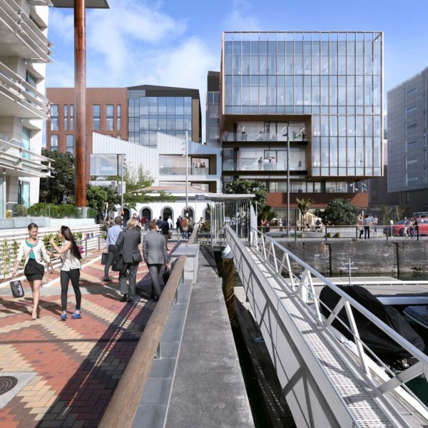 Wynyard Quarter Innovation Precinct, looking across Halsey Street to final stage. Image: Precinct Properties