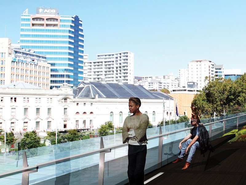 Artist's impression of the new view from the top of the Aotea Centre. Image: RFA.