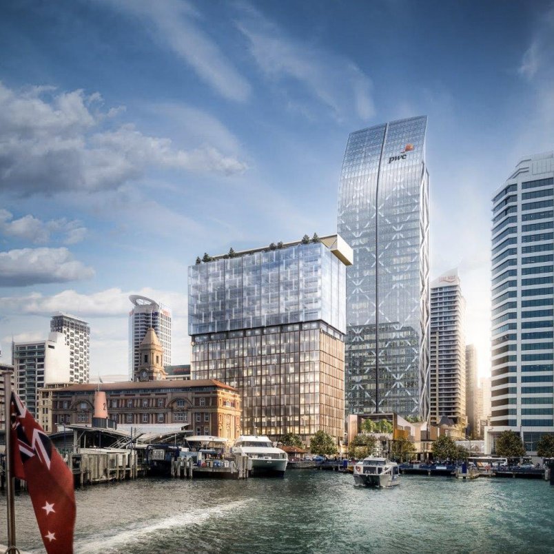 Artists impression of One Queen Street Hotel viewed from Waitemata Harbour. Image: Precinct Properties.