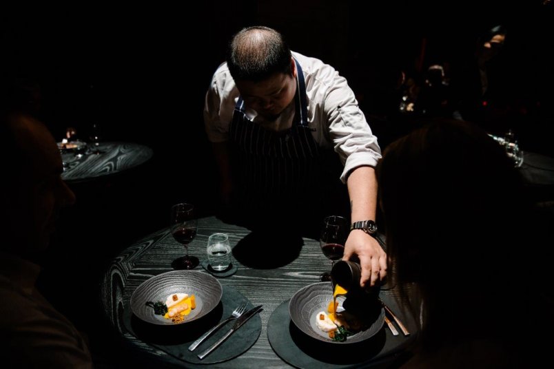 A Taste of Jaan at Clooney for American Express Restaurant Month 2018. Snapper, langoustine, pumpkin. Image: Sacha Stejko