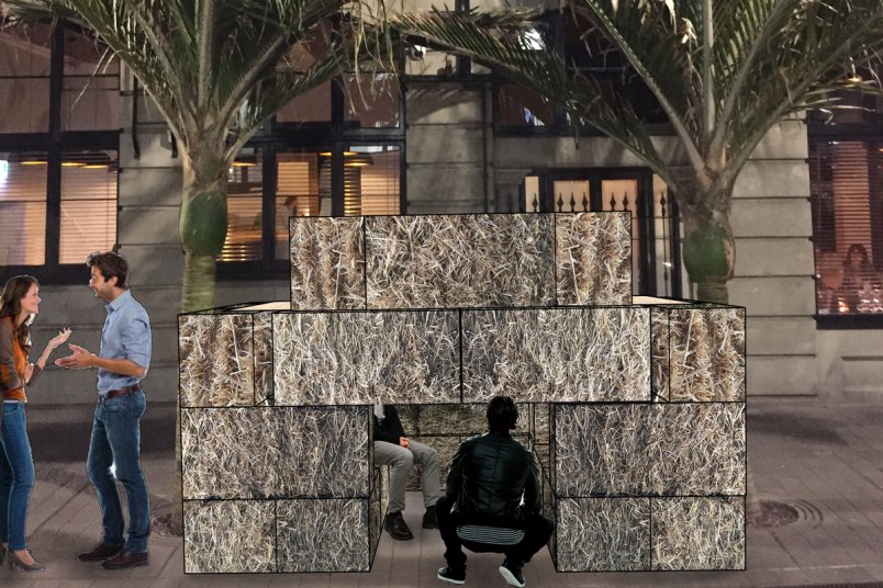 Artist's impression of Seth Schanzer's Mausoleum for Urban Art Village, Artweek 2018 in Auckland's city centre. Image: Seth Schanzer.