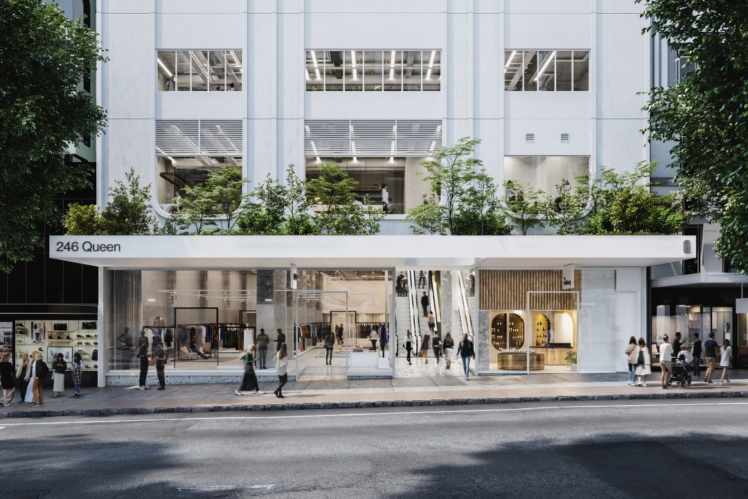 246 Queen Street in Auckland's city centre - artist's impression from Queen Street. Image: Wilshire Group
